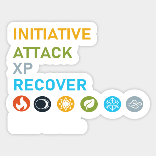 Gloomhaven Initiative, Attack, XP, Recover, Repeat Board Game Graphic - Tabletop Gaming Sticker